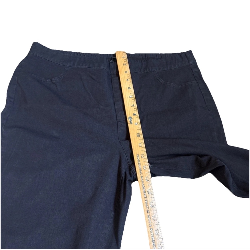 Isaac Mizrahi Live! Reg True Denim Dark Navy Pull On Pattern Trouser Pants 16T - Picture 6 of 15